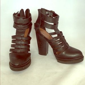 Black caged platform heels (size 6)
